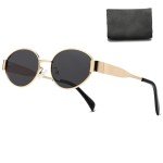 Trendy Retro Oval Sunglasses with UV400 Protection
