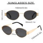 Trendy Retro Oval Sunglasses with UV400 Protection
