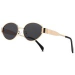 Trendy Retro Oval Sunglasses with UV400 Protection