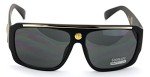 V.W.E. Matte Black Lion Head Aviator Sunglasses