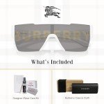 Burberry Rectangular Sunglasses for Men with Eyewear Kit