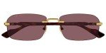 Gucci GG1221S Gold/Brown Rectangular Sunglasses for Men