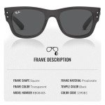 Ray-Ban RB0840S Mega Wayfarer Square Sunglasses Bundle