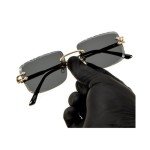 Trendy Gold Wire Frame Rimless Sunglasses for All
