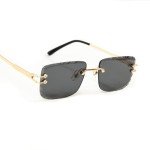 Trendy Gold Wire Frame Rimless Sunglasses for All