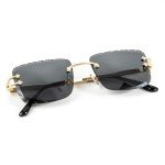 Trendy Gold Wire Frame Rimless Sunglasses for All