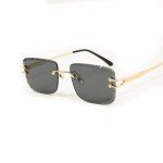 Trendy Gold Wire Frame Rimless Sunglasses for All