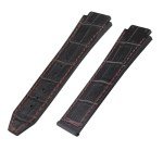 Stylish Black Red Leather Watch Band Replacement