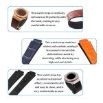 Stylish Black Red Leather Watch Band Replacement