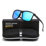NIEEPA Men's Polarized Square Sunglasses - Blue Silver Lens