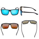NIEEPA Men's Polarized Square Sunglasses - Blue Silver Lens