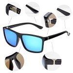 NIEEPA Men's Polarized Square Sunglasses - Blue Silver Lens