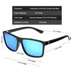 NIEEPA Men's Polarized Square Sunglasses - Blue Silver Lens