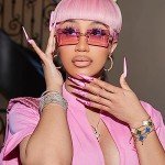 Canoazo Rimless Rectangle Sunglasses - Clear Pink