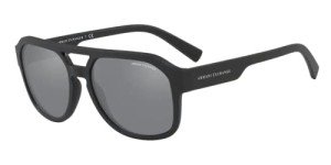 Armani Exchange Matte Black Rectangle Sunglasses + Eyewear Kit