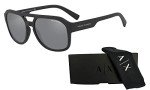 Armani Exchange Matte Black Rectangle Sunglasses + Eyewear Kit