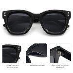 SOJOS Retro Polarized Square Sunglasses - Black/Grey