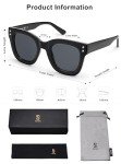 SOJOS Retro Polarized Square Sunglasses - Black/Grey
