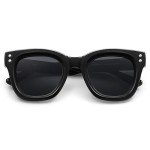 SOJOS Retro Polarized Square Sunglasses - Black/Grey