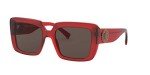 Versace Women's Transparent Red Sunglasses with Brown Lenses