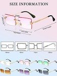 Weewooday Vintage Rimless Rectangle Sunglasses for All