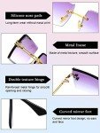 Weewooday Vintage Rimless Rectangle Sunglasses for All