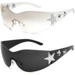 Trendy Rimless Y2K Shield Sunglasses for All