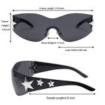 Trendy Rimless Y2K Shield Sunglasses for All