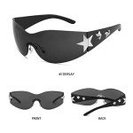 Trendy Rimless Y2K Shield Sunglasses for All