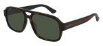 Gucci Havana Plastic Aviator Sunglasses with Green Lens