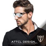 Men's Polarized Sports Driving Sunglasses - Black/Silver