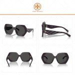 Tory Burch Hexagonal Black/Dark Grey Sunglasses Bundle
