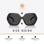 Tory Burch Hexagonal Black/Dark Grey Sunglasses Bundle