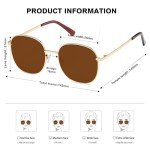 SOJOS Square Sunglasses for Women and Men - Gold/Brown