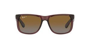 Ray-Ban Justin Rectangular Sunglasses, Dark Brown Gradient