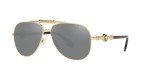 Versace Polarized Grey Mirror Sunglasses - Gold Frame