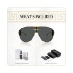 Versace VE2268 Gold/Dark Grey Shield Sunglasses for Men