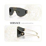Versace VE2268 Gold/Dark Grey Shield Sunglasses for Men
