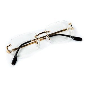 Retro Gold Wire Rimless Sunglasses for Men & Women