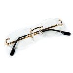Retro Gold Wire Rimless Sunglasses for Men & Women