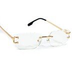 Retro Gold Wire Rimless Sunglasses for Men & Women