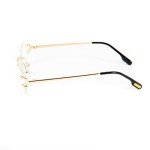 Retro Gold Wire Rimless Sunglasses for Men & Women
