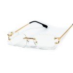 Retro Gold Wire Rimless Sunglasses for Men & Women