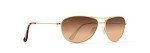 Maui Jim Polarized Aviator Sunglasses - Gold/Bronze