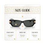Versace Black Rectangular Sunglasses for Men + Eyewear Kit