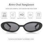 Kursan Retro Oval Sunglasses for Narrow Faces