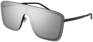 Saint Laurent Matte Black Unisex Sunglasses with Grey Lenses