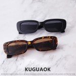 KUGUAOK Retro Rectangle Sunglasses for All