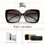 Burberry Black/Grey Gradient Square Sunglasses + Eyewear Kit