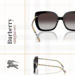 Burberry Black/Grey Gradient Square Sunglasses + Eyewear Kit